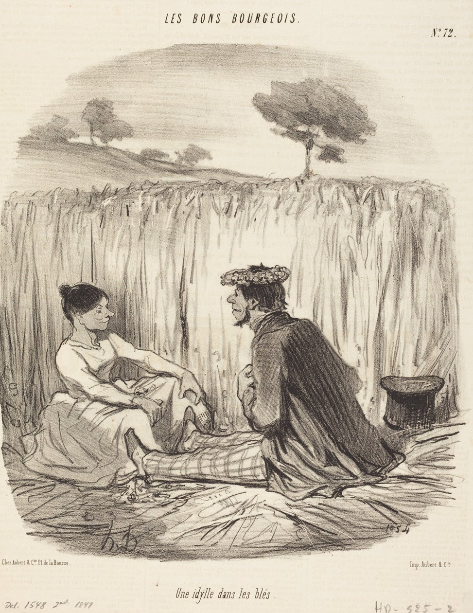 Eine Idylle im Weizenfeld von Honoré Daumier