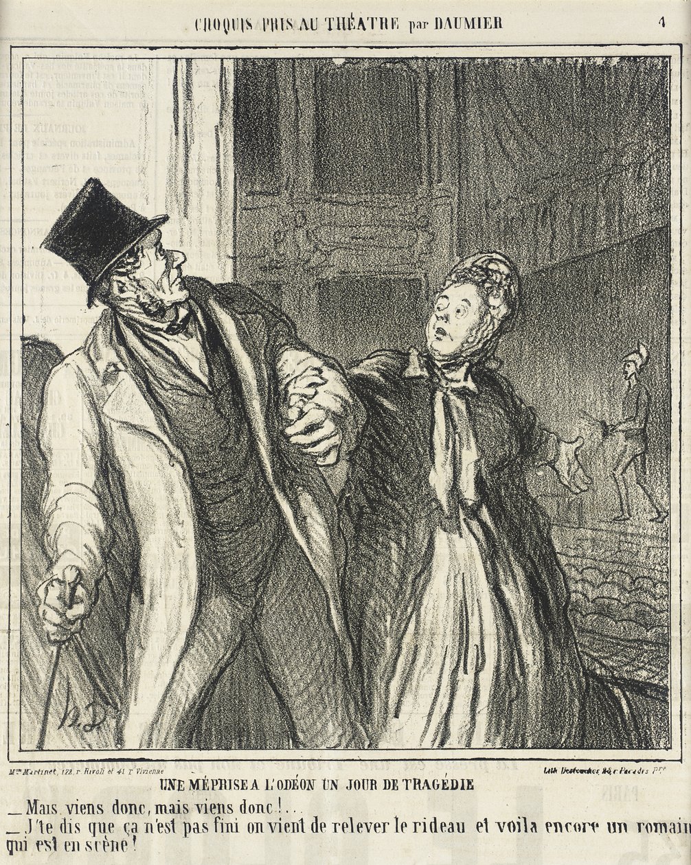 Ein Missverständnis im Odéon... von Honoré Daumier