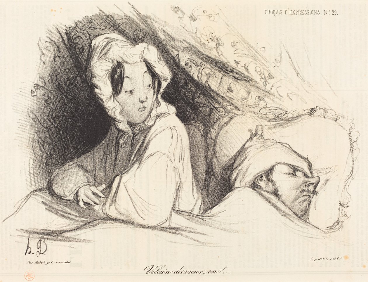 Schlafender Bösewicht, geh! von Honoré Daumier