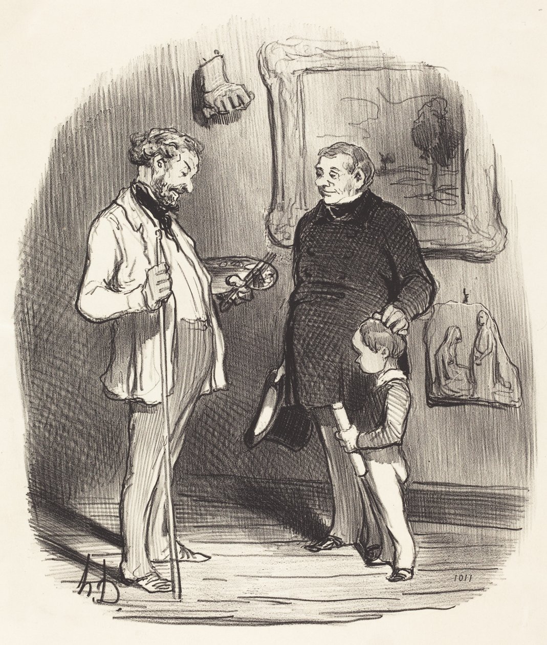 Da ist mein Kleiner... wenn er nicht genug Mittel hat... von Honoré Daumier