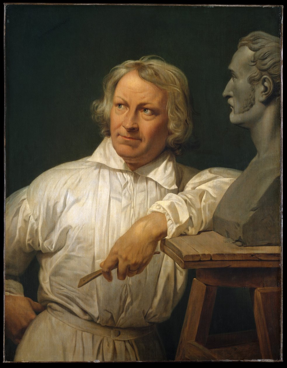 Bertel Thorvaldsen (1768–1844) mit der Büste von Horace Vernet von Horace Vernet
