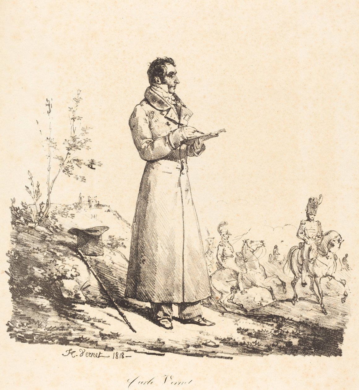 Carle Vernet, Ganzfigur von Emile Jean Horace Vernet