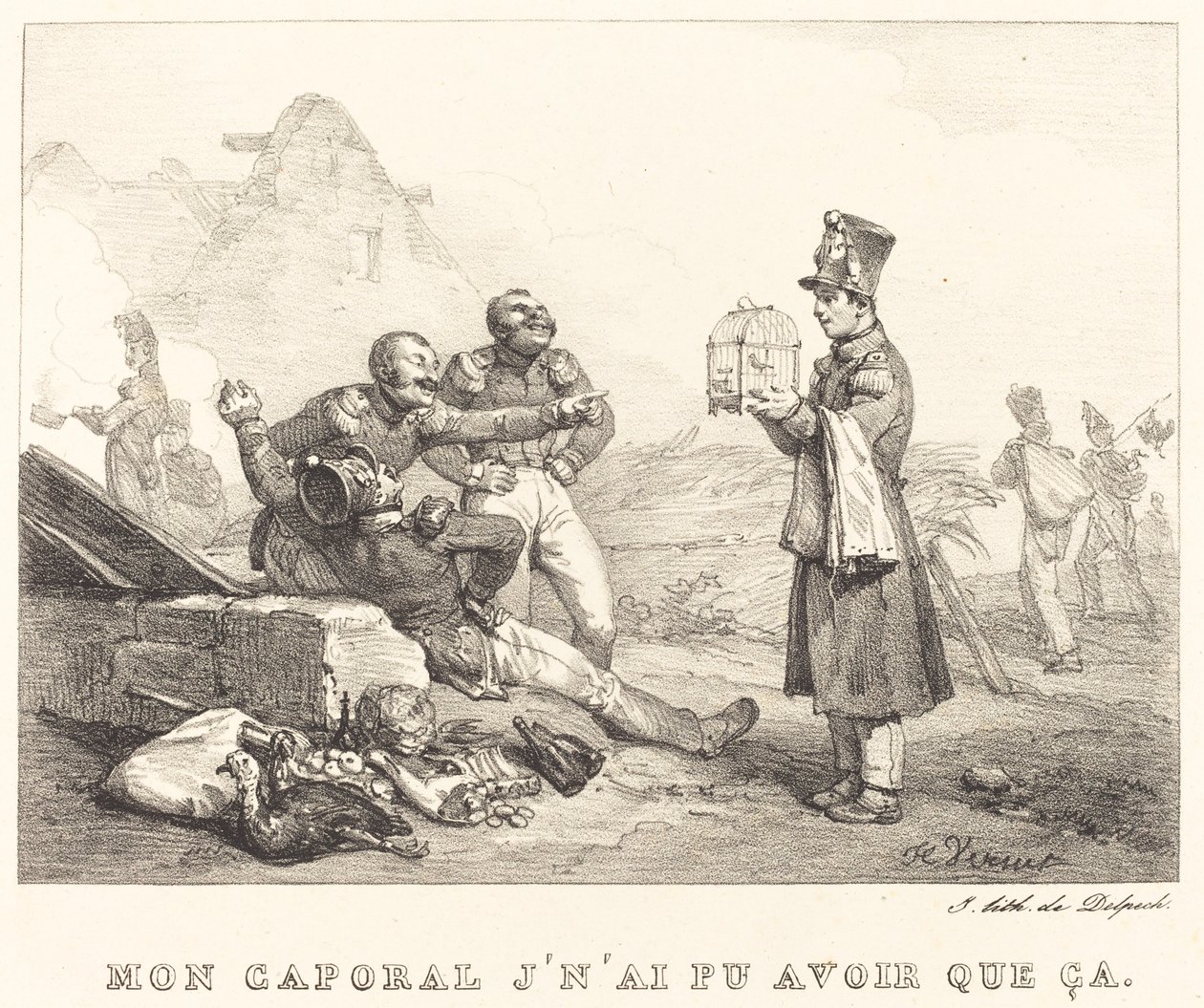 Mein Korporal, ich konnte nur das haben von Emile Jean Horace Vernet