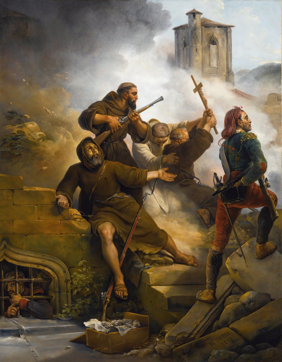 Die erste Belagerung von Saragossa, 1819 von Emile Jean Horace Vernet