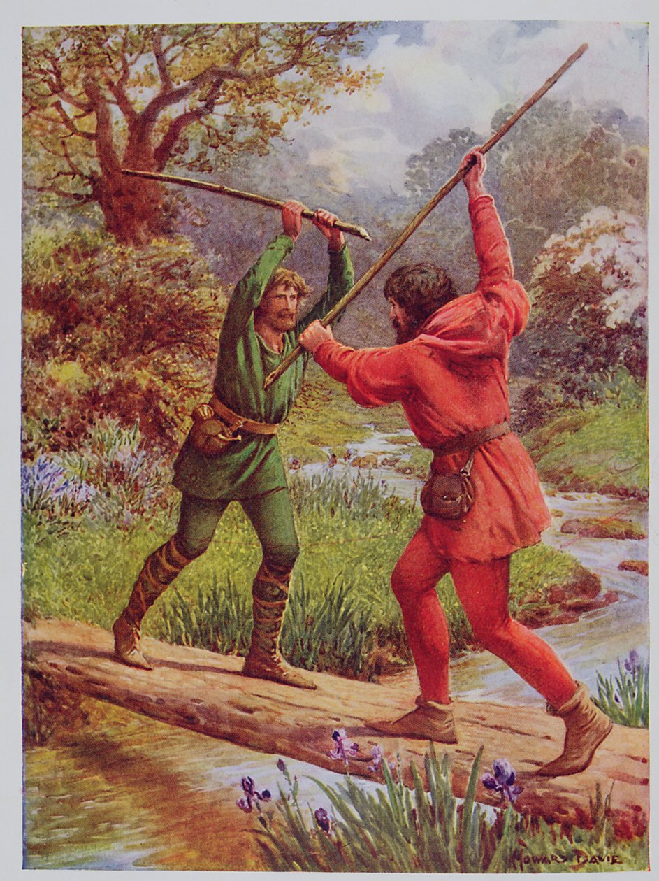 Der Kampf zwischen Robin Hood und Little John, Illustration aus 