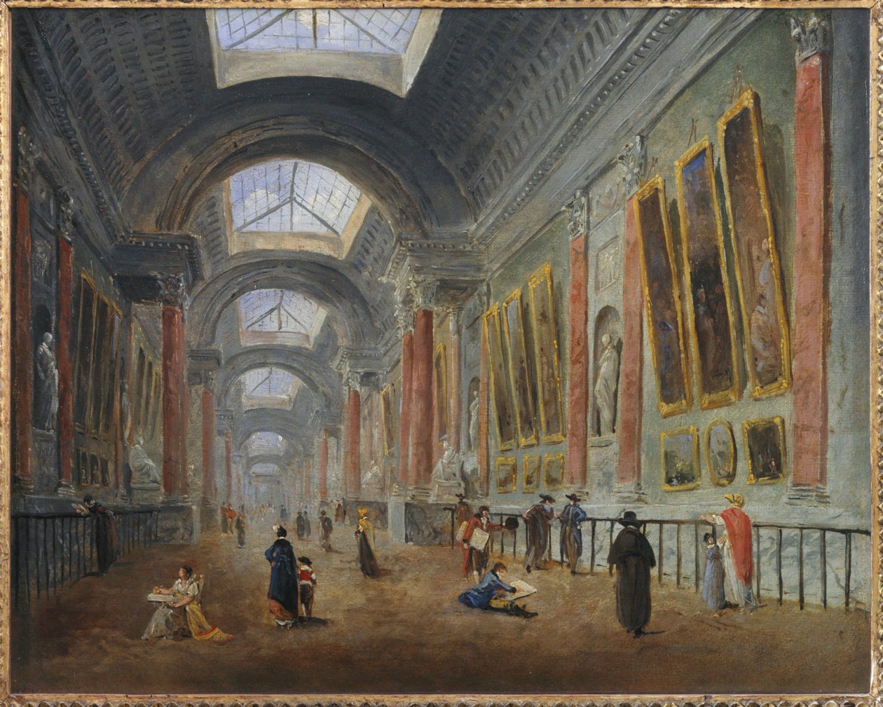 Entwurf für die Gestaltung der Großen Galerie des Louvre von Hubert (circle of) Robert