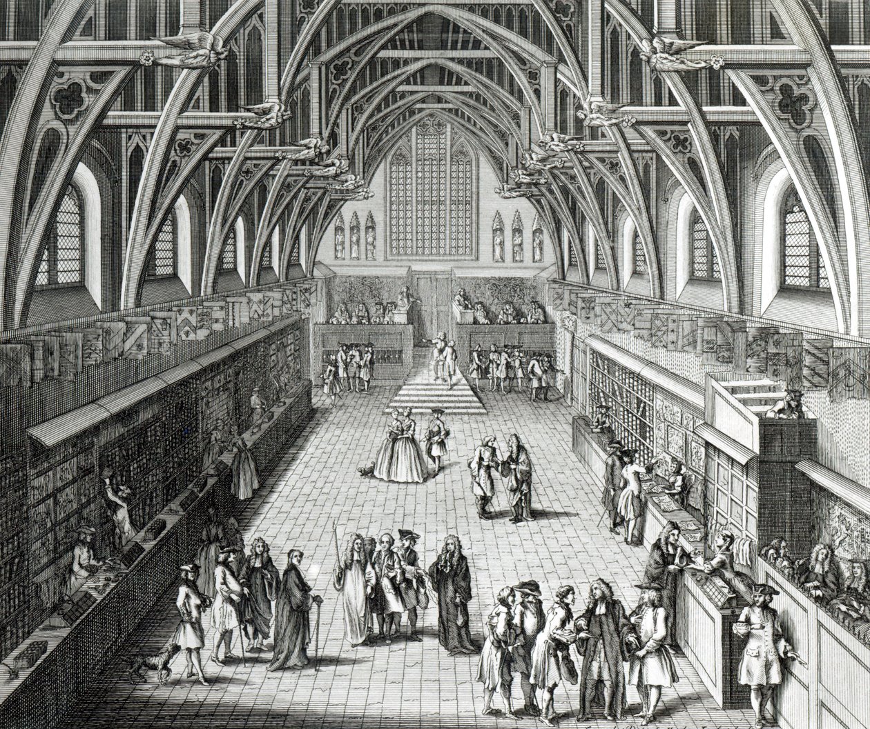 Westminster Hall, Der erste Tag des Semesters, Ein satirisches Gedicht, 1797 graviert von C. Mosley von Hubert Francois Gravelot