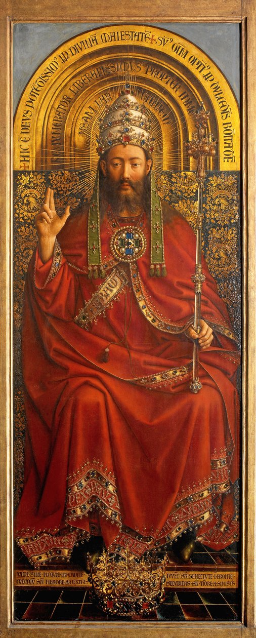 Gottvater, zentrales Panel des Genter Altars von Hubert & Jan van (1390 1441) Eyck