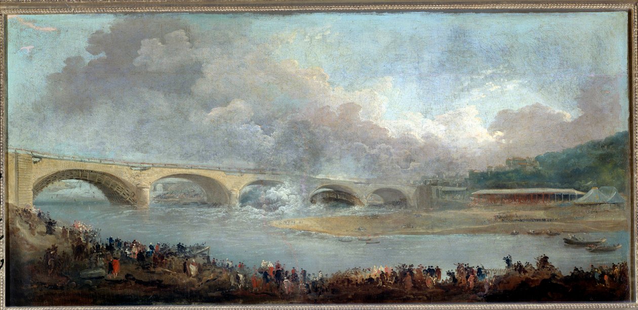 Das Entschalen der Brücke von Neuilly am 22.09.1772 von Hubert Robert