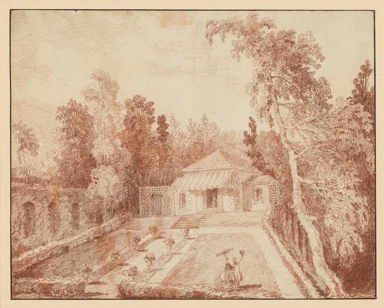 Pavillon in einem Park von Hubert Robert