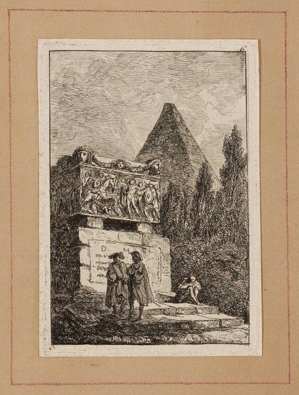 Platte Sechs aus Abende in Rom von Hubert Robert