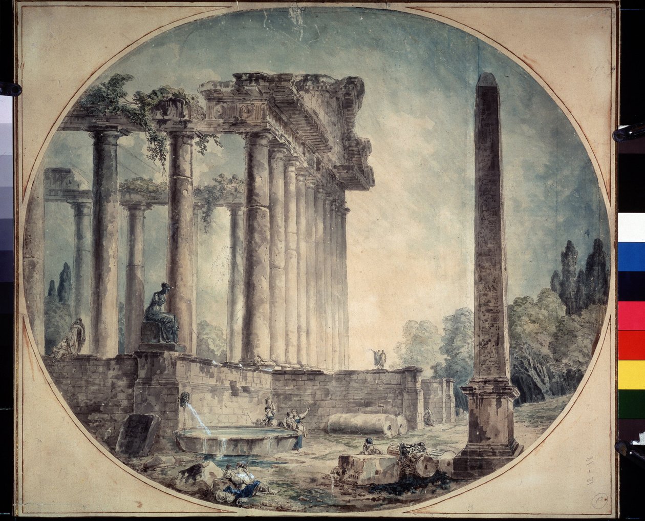 Antike Ruinen und Obelisk von Hubert Robert