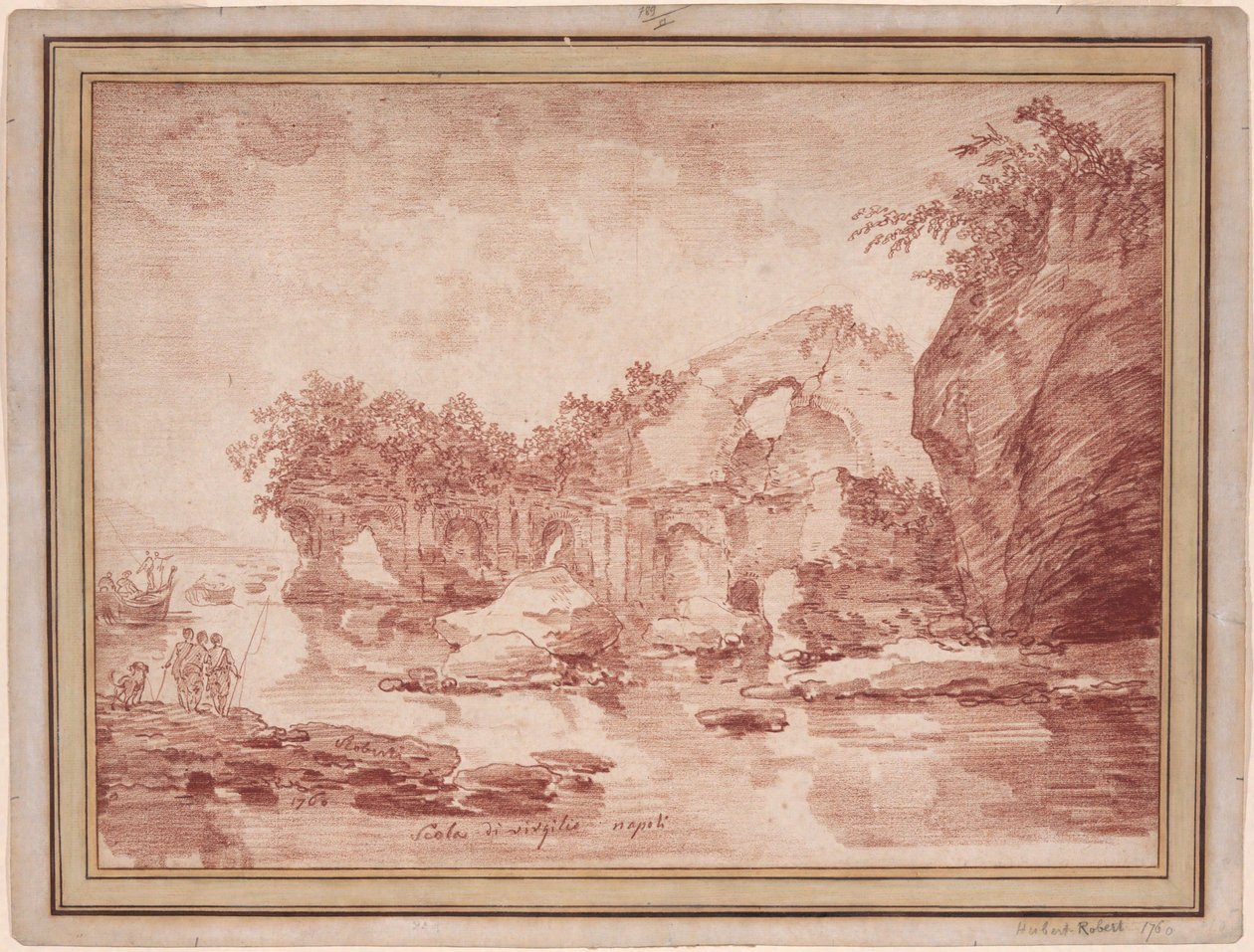Ruinen am Meer bei Neapel: die „Scola di Virgilio“ von Hubert Robert
