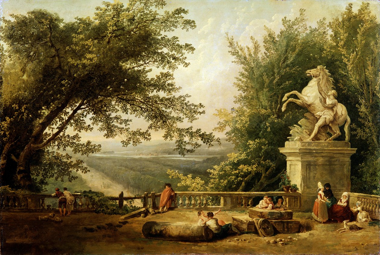 Terrassenruine in einem Park, um 1780 von Hubert Robert