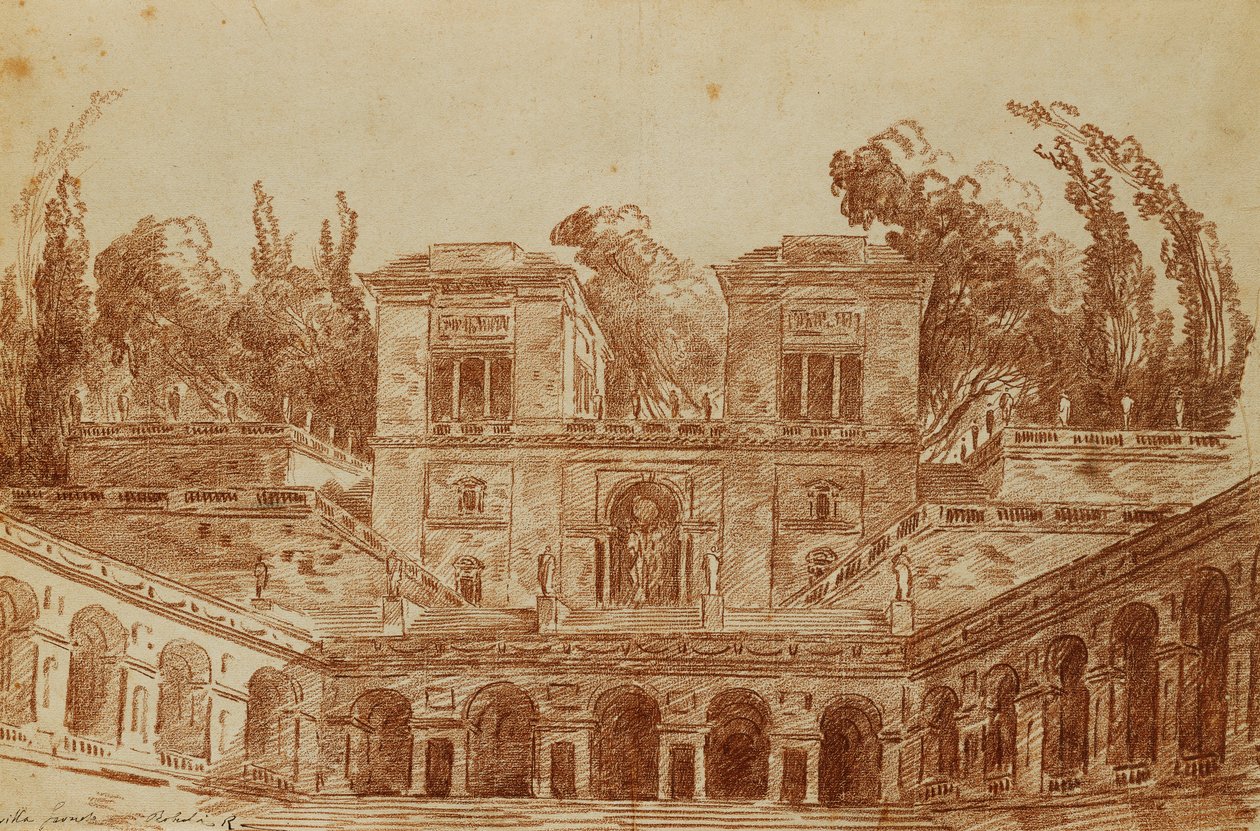 Die Villa Farnese, Rom von Hubert Robert