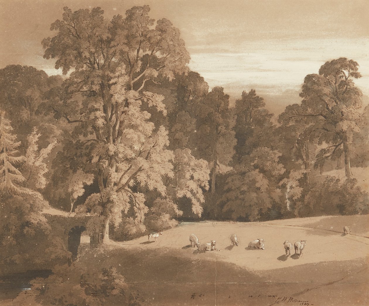 Parklandschaft am Minto House von Hugh William Williams