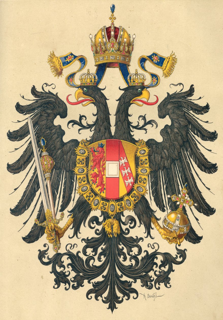 Kleines Wappen des Kaiserreichs Österreich, 1890 von Hugo Gerard Strohl