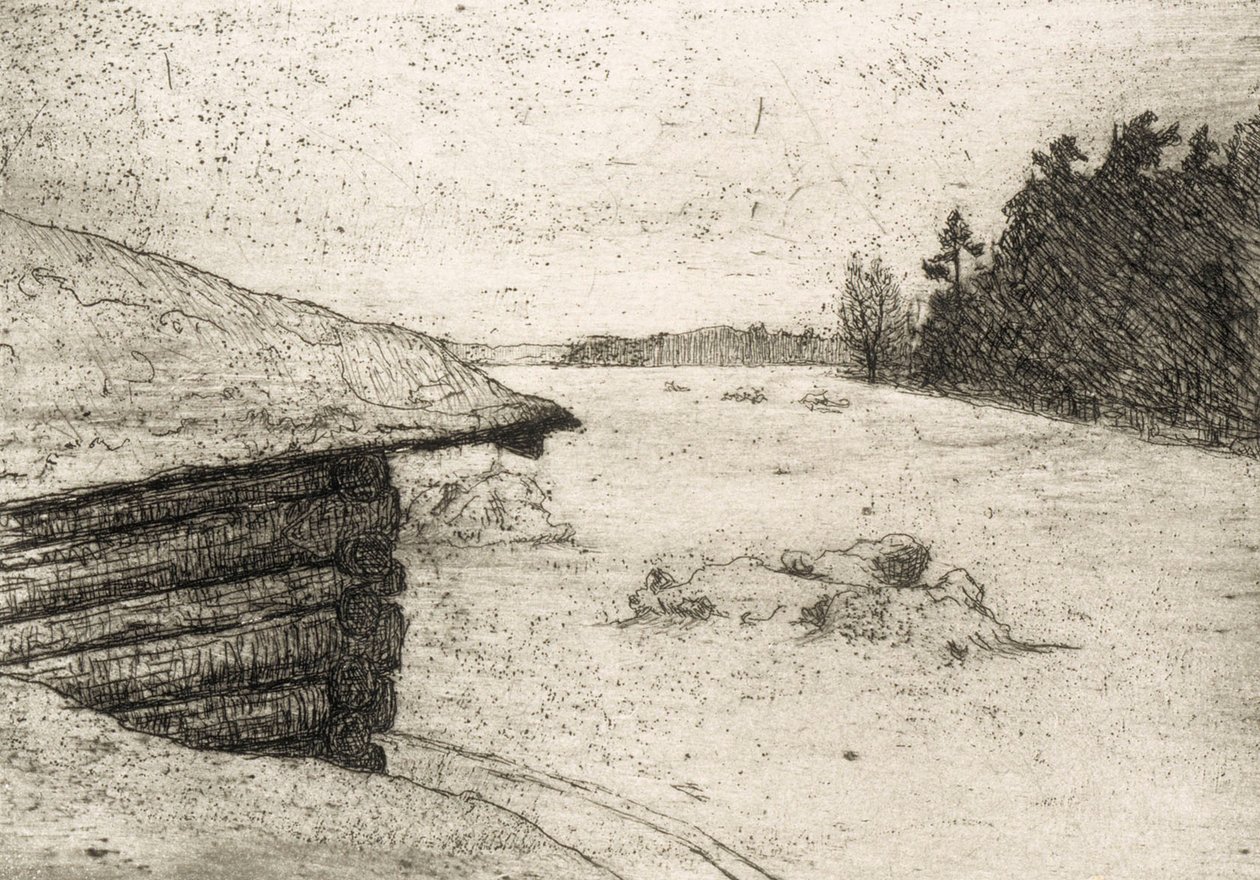Scheune im Winter von Hugo Simberg