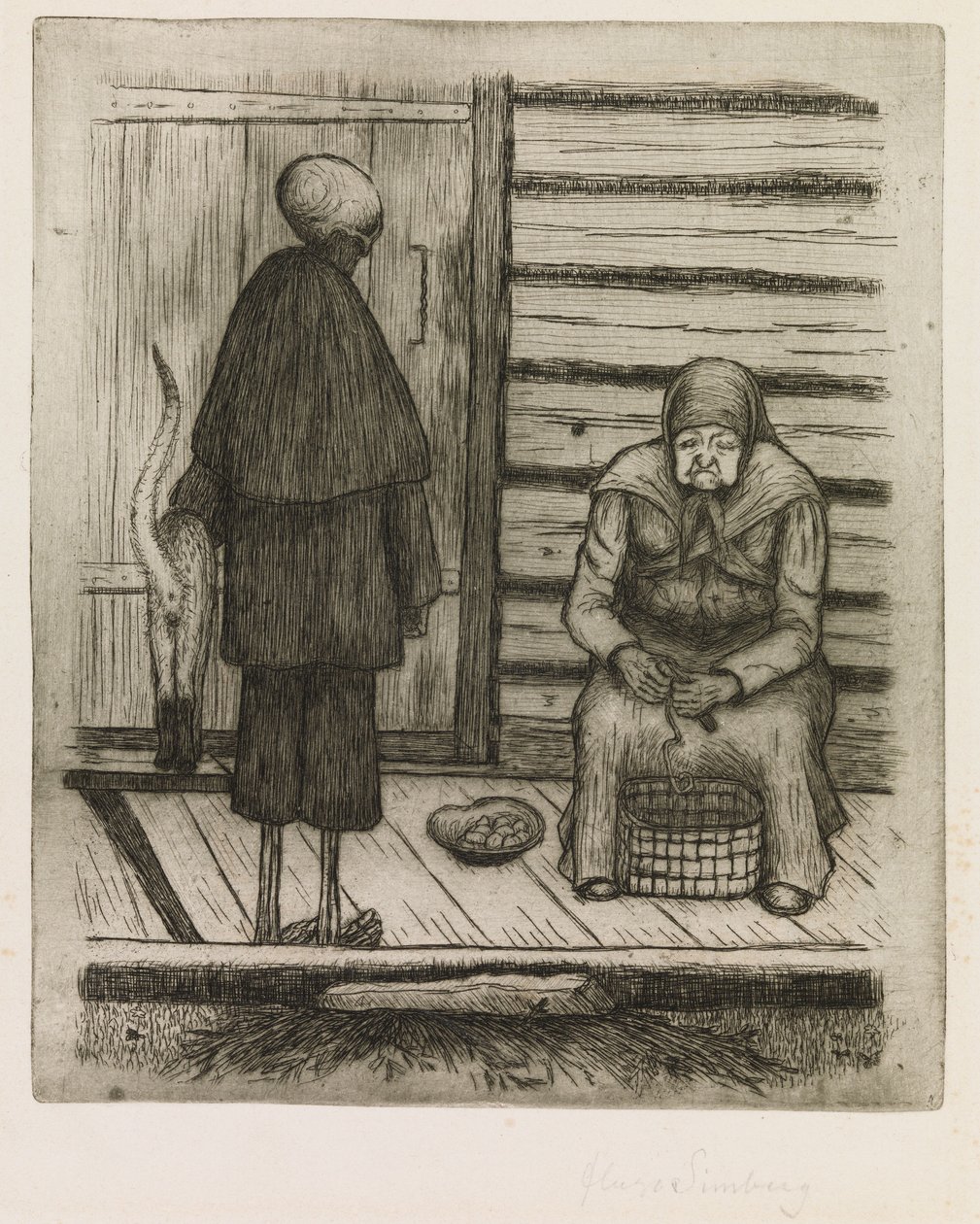 Der Tod und die alte Frau von Hugo Simberg