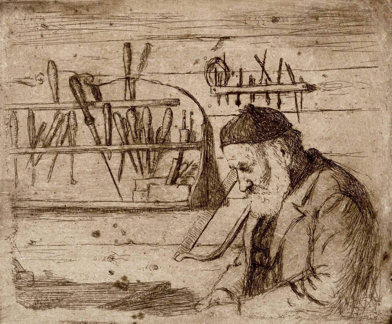 Vater in seiner Werkstatt von Hugo Simberg