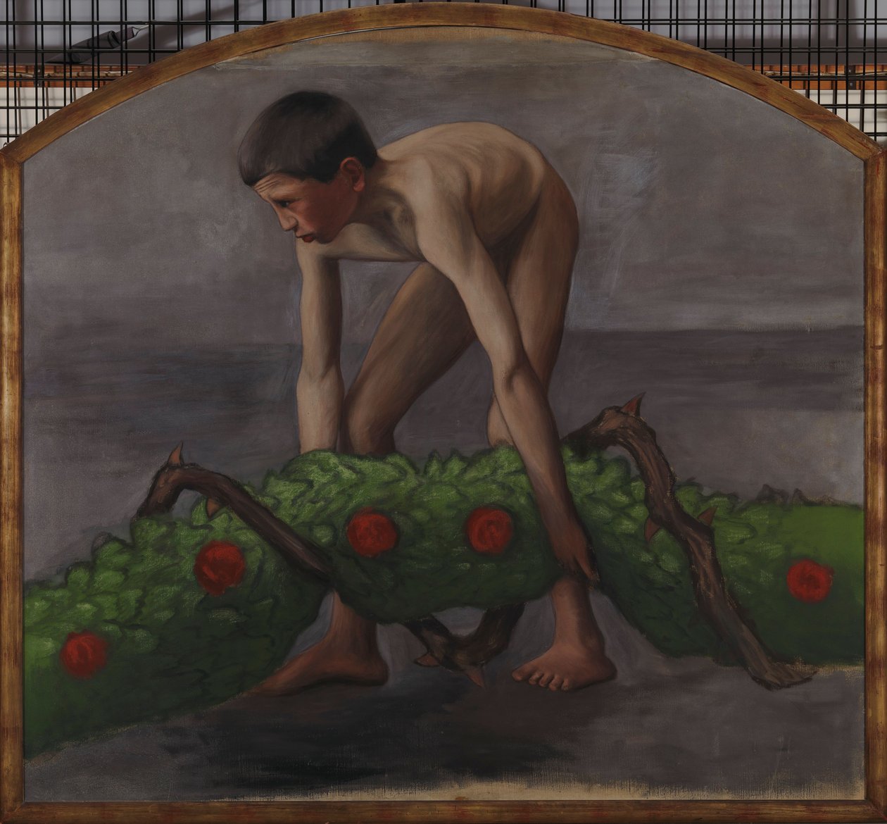 Girlandenträger; Knabe mit der Girlande des Lebens, Studie für das Fresko im Dom von Tampere von Hugo Simberg