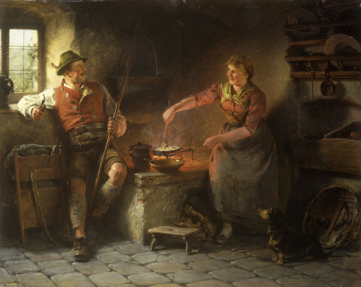 In der Küche, 1901 von Hugo Wilhelm Kauffman