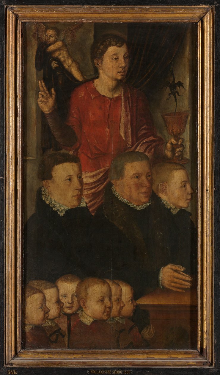 Linker Flügel eines Gedenk-Triptychons von Hugo van der (after) Goes
