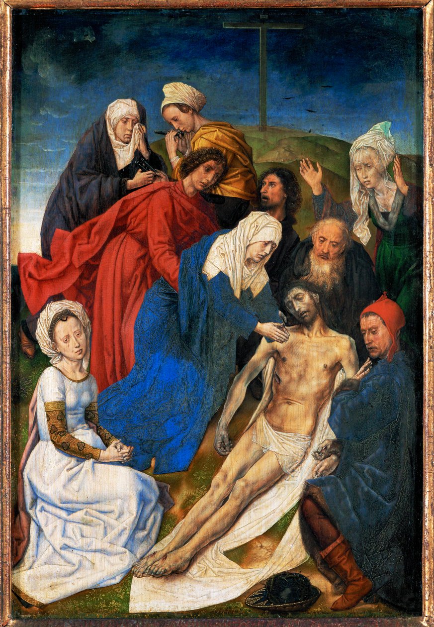 Klage. Diptychon des Falls und der Erlösung, rechte Flügel: Klage von Hugo van der Goes
