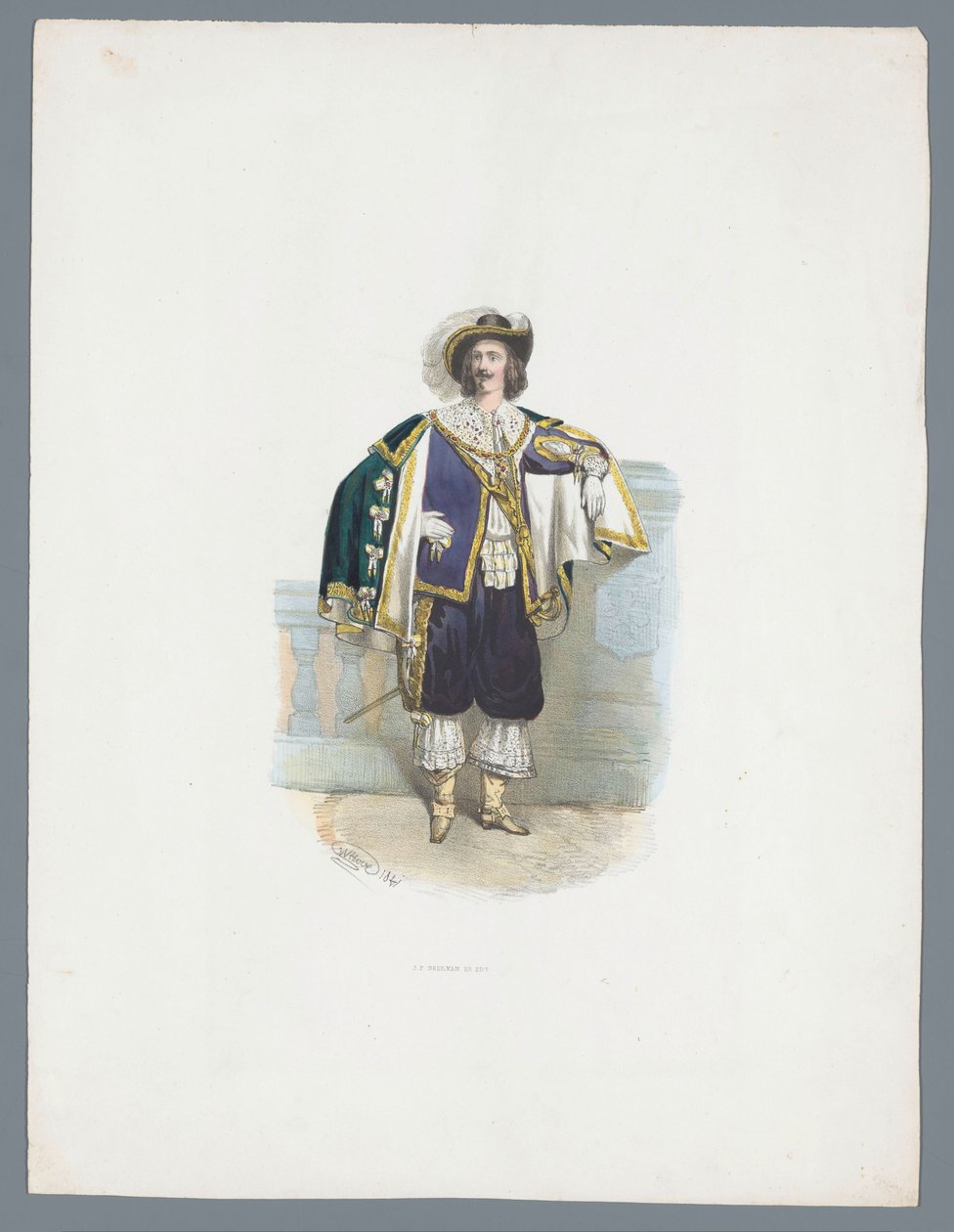 Mann in historischem Kostüm von Huib van Hove Bz