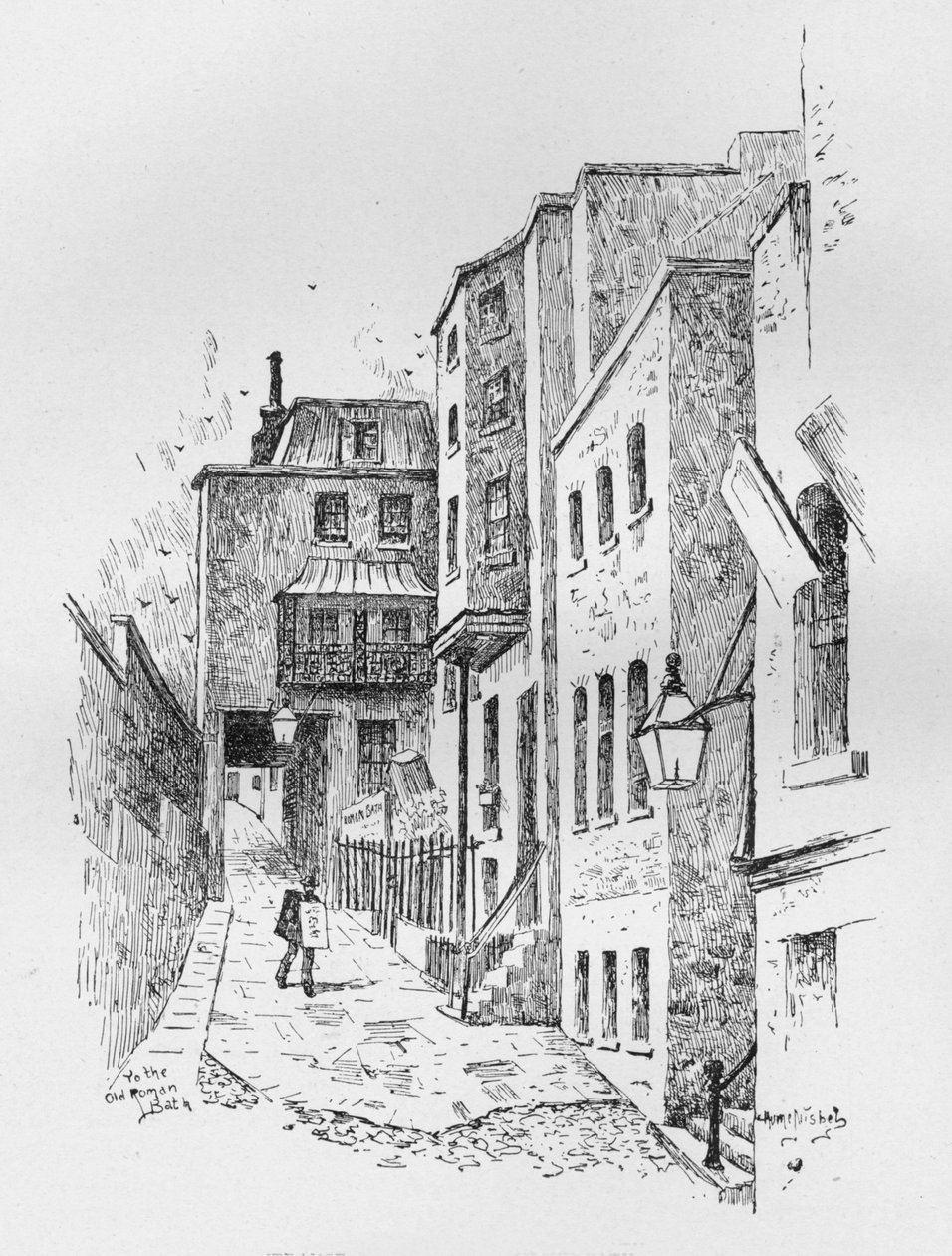Eingang zu den römischen Bädern, 1890 von Hume Nisbet