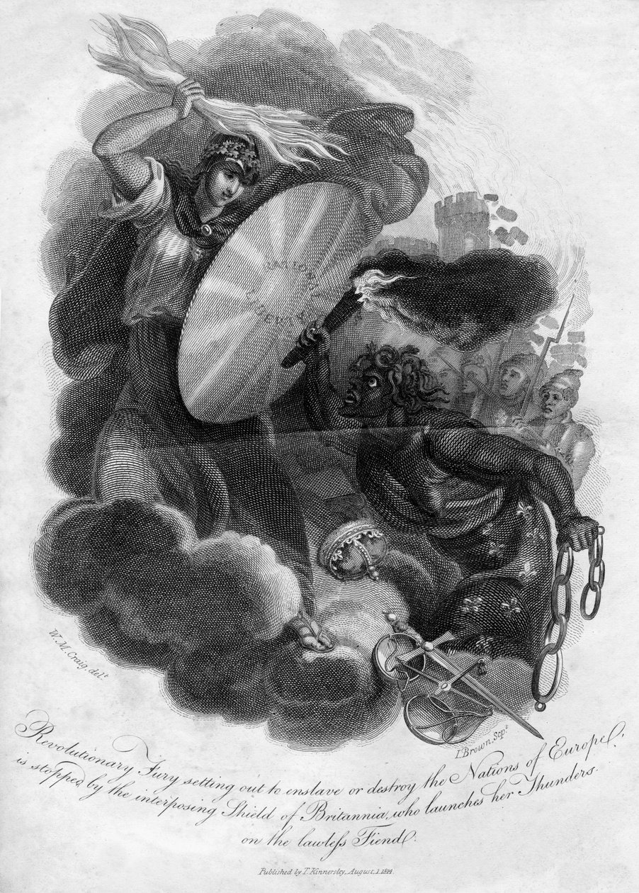Revolutionäre Wut, die sich aufmacht, die Nationen Europas zu versklaven oder zu zerstören, 1816 von I. Brown