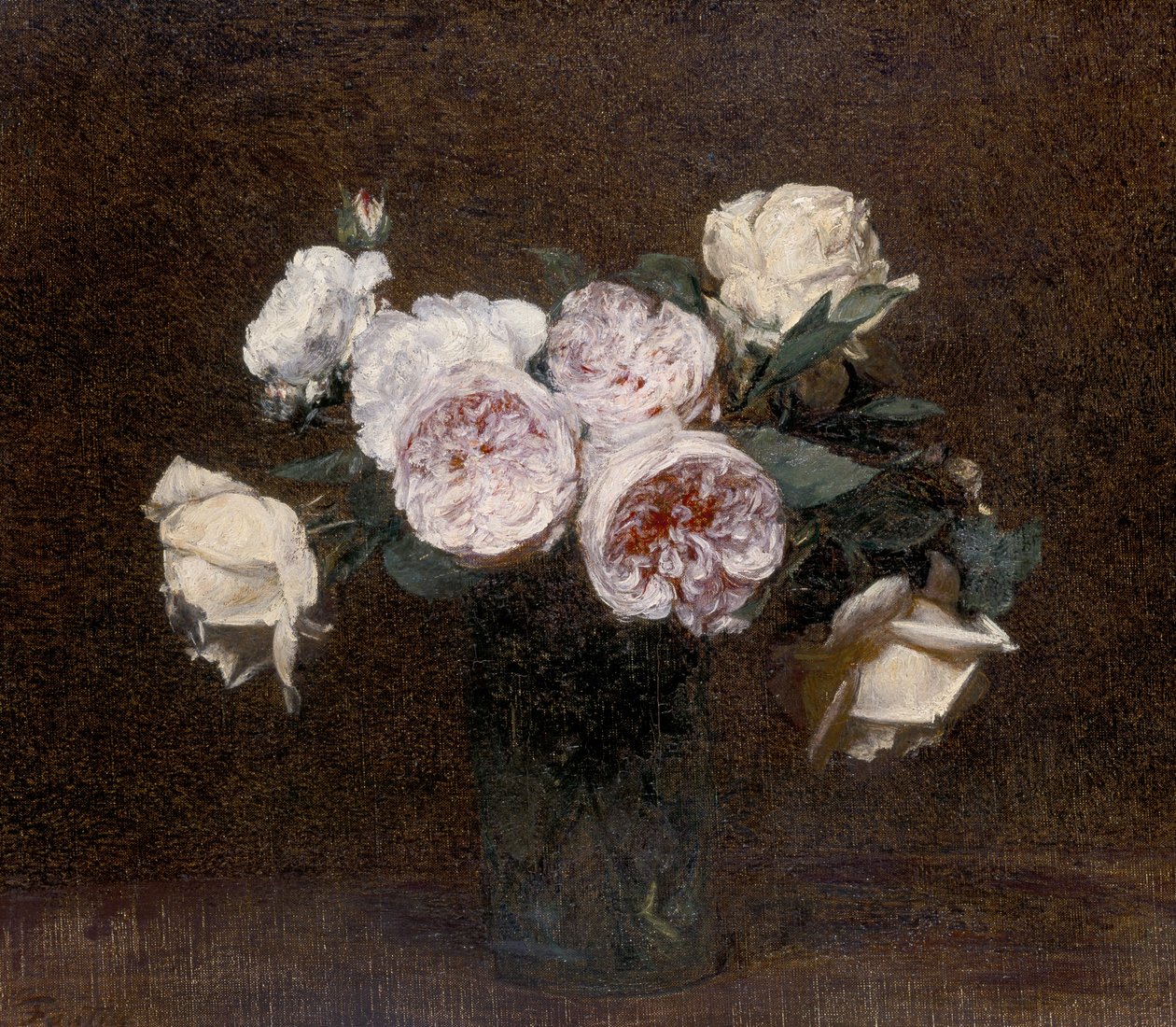 Stillleben: rosa, weiße und gelbe Rosen, 1894 von Ignace Henri Jean Fantin Latour