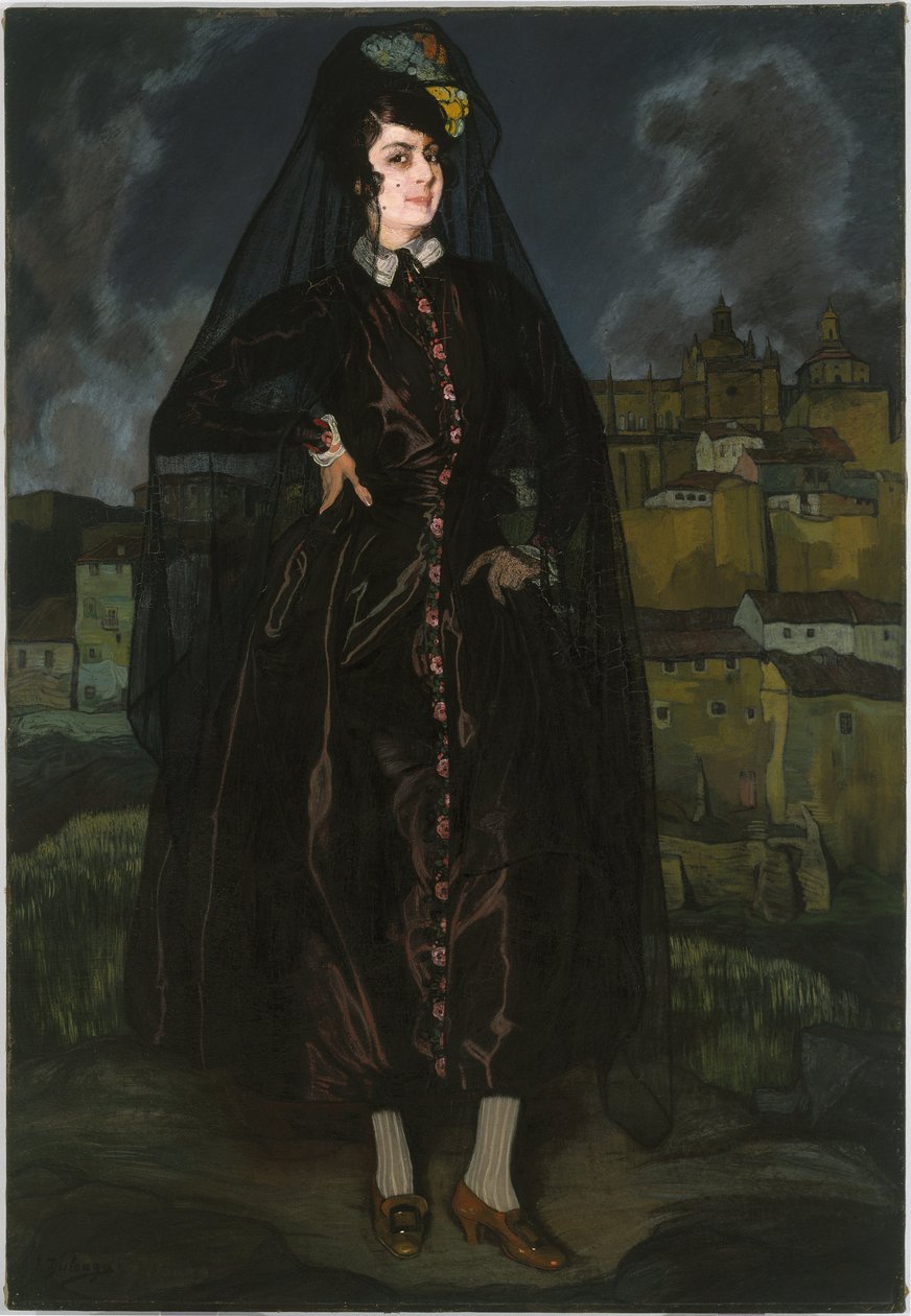 Porträt von Anita Ramírez in Schwarz von Ignacio Zuloaga