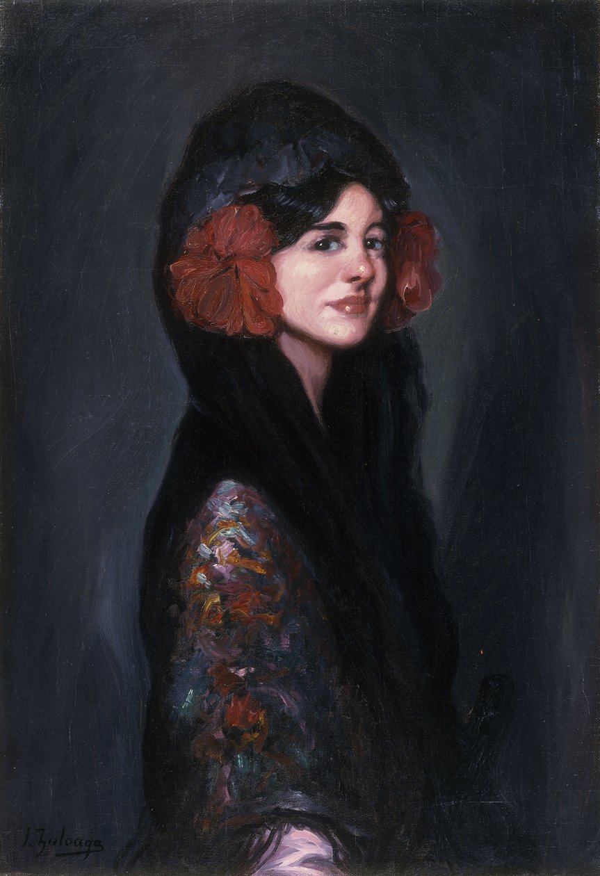 Porträt einer eleganten Dame von Ignacio Zuloaga y Zabaleta