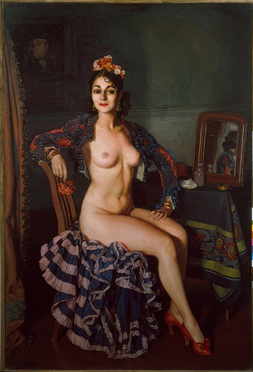 Porträt von La Oterito in ihrer Garderobe von Ignacio Zuloaga y Zabaleta