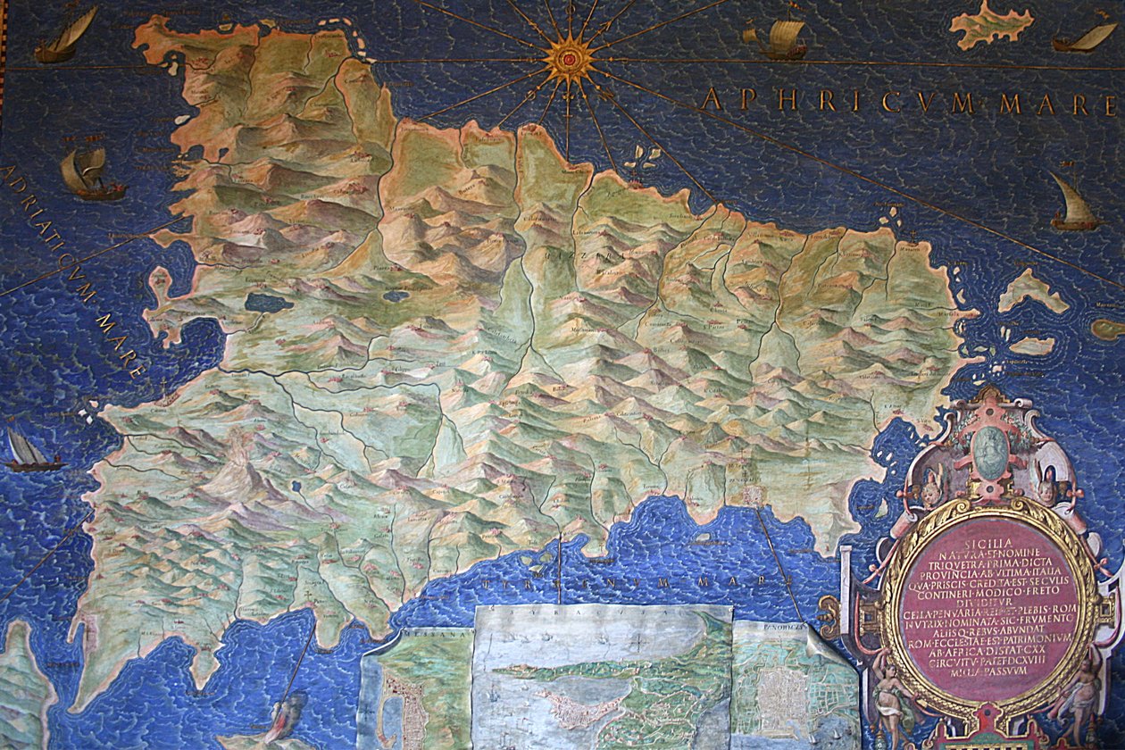 Karte von Sizilien von Ignazio Danti