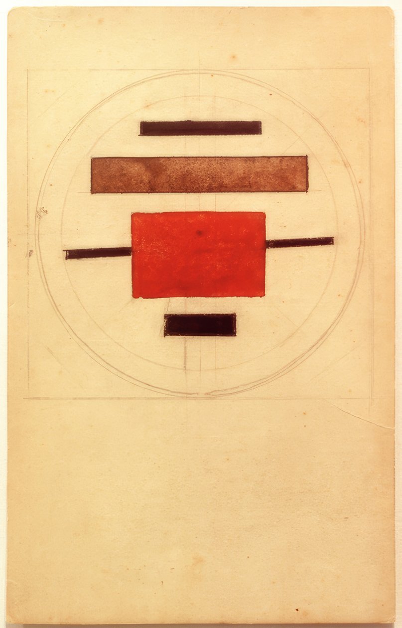 Entwurf einer suprematistischen Bemalung für Porzellan von Ilja Grigorjewitsch  Tschaschnik