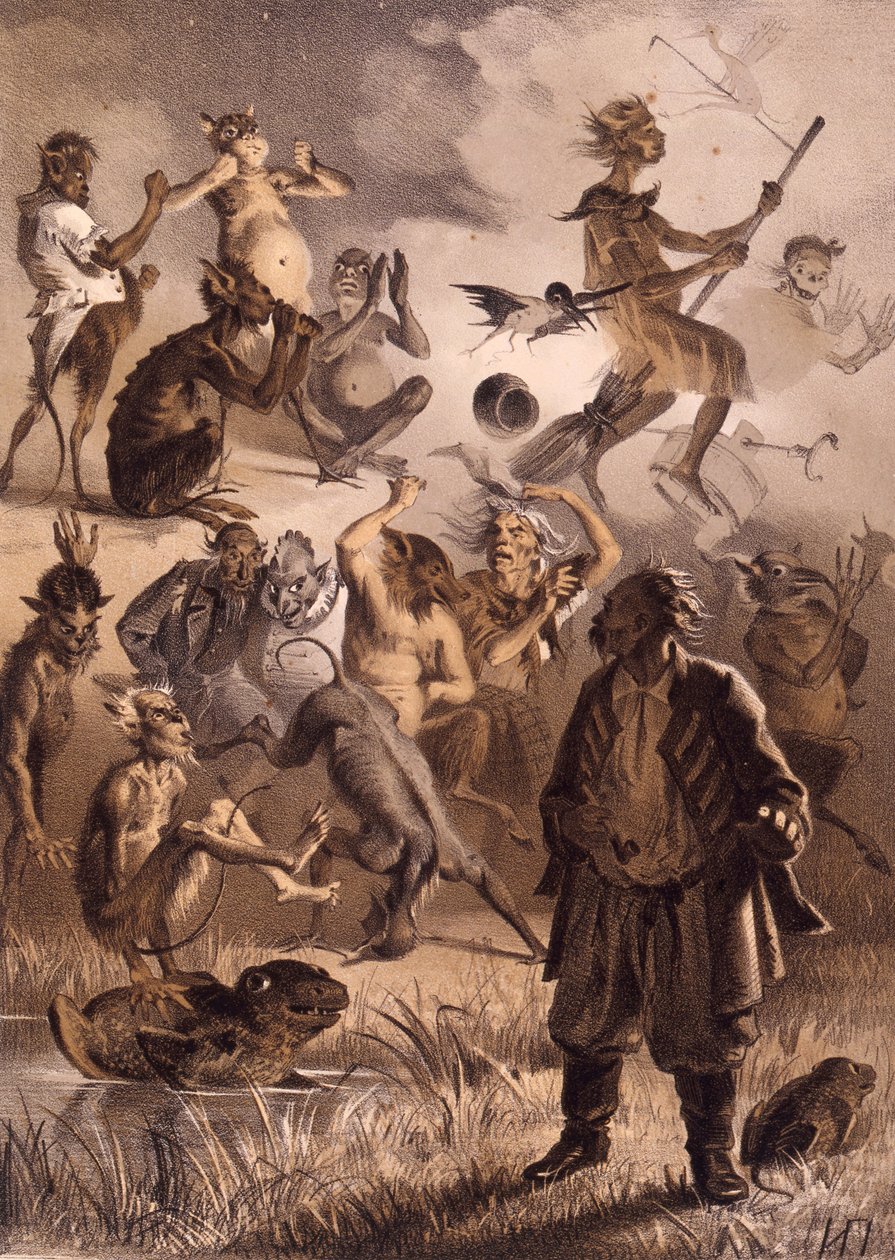 Illustration für die Geschichte Der verlorene Brief aus Abende auf einem Weiler bei Dikanka von Nikolai Gogol von Illarion Mikhailovich Pryanishnikov