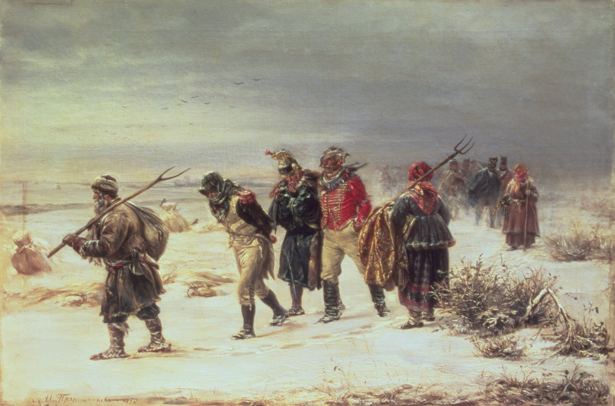 Im Jahr 1812 (Der Rückzug aus Moskau), 1873 von Illarion Mikhailovich Pryanishnikov