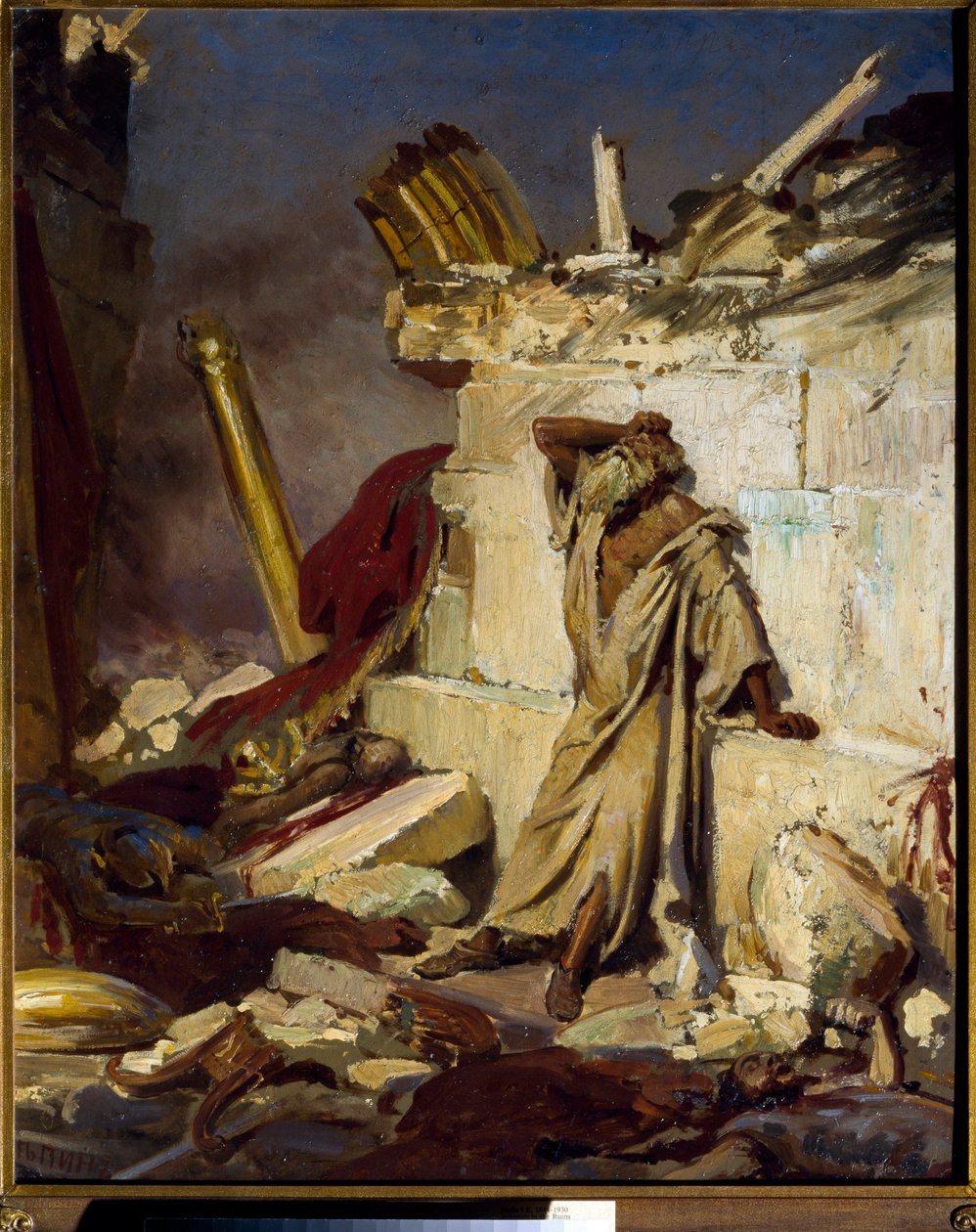 Jeremia weint über die Zerstörung Jerusalems von Ilya Efimovich Repin