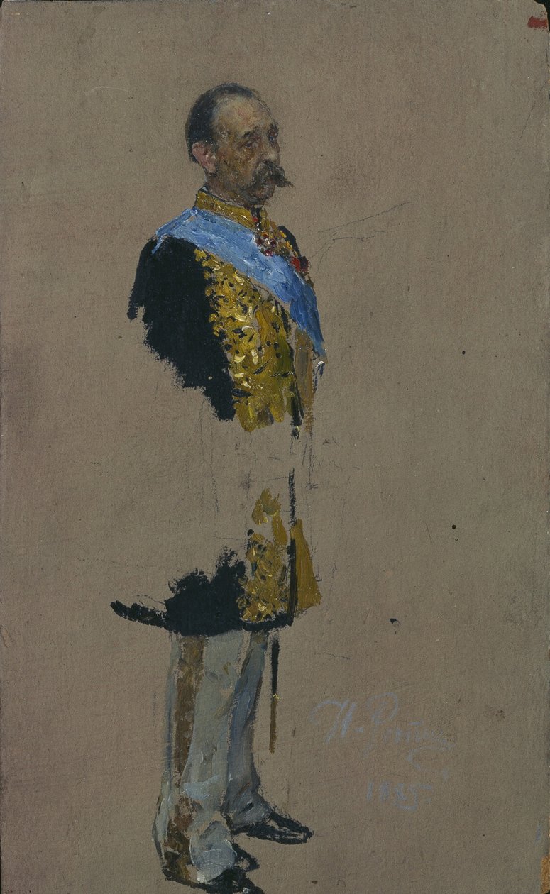 Porträt von Graf Dmitry Andreyevich Tolstoy 1823-1889, 1885 von Ilya Efimovich Repin