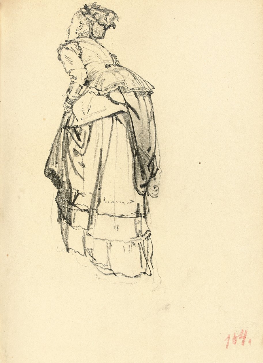 Frau im Kleid von hinten, ca. 1872-1875 von Ilya Efimovich Repin