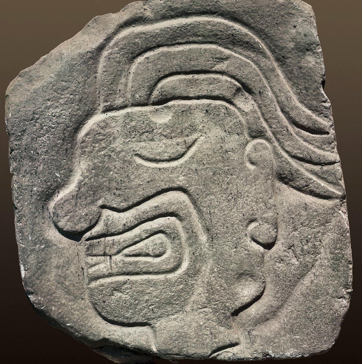 Inka-Relief, das ein Profilgesicht darstellt (Stein) von Incan