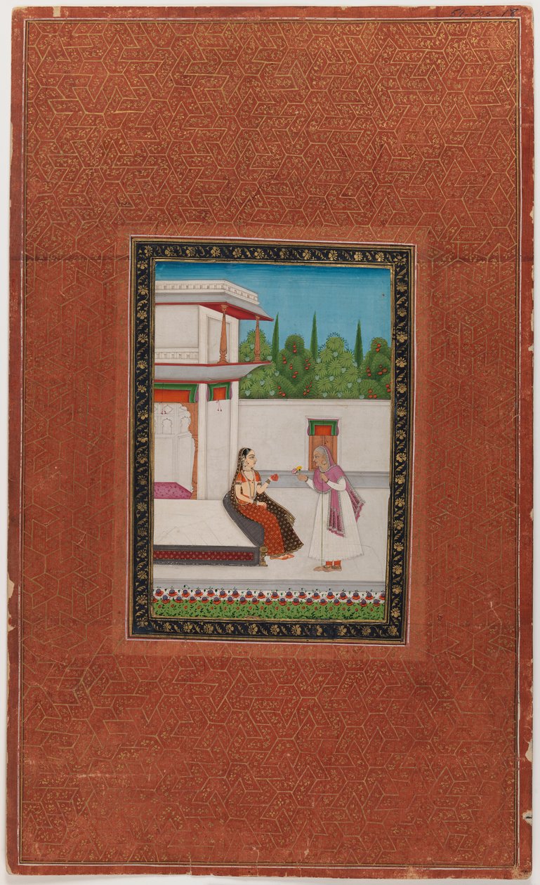 Eine Dame und ihre ältere Dienerin, 1875-1900 von Indian School