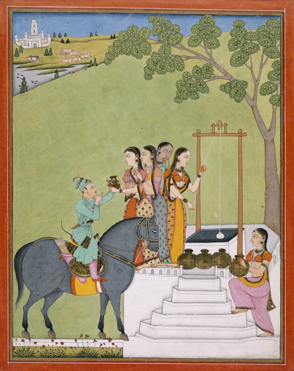 Ein Prinz an einem Brunnen, ca. 1780 von Indian School