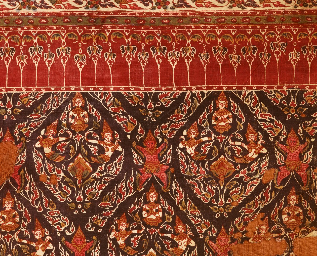 Stoff aus der Ayutthaya-Periode mit thailändischen Designs von Indian School