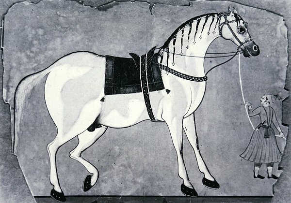 Pferd und Stallmeister des Kaiserlichen Stalls, ca. 1660 von Indian School