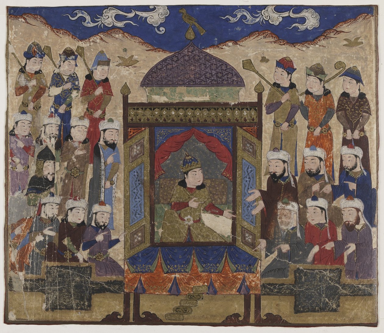 Khusraw Parviz auf dem Takht-i Taqdis sitzend, ca. 1425-50 von Indian School