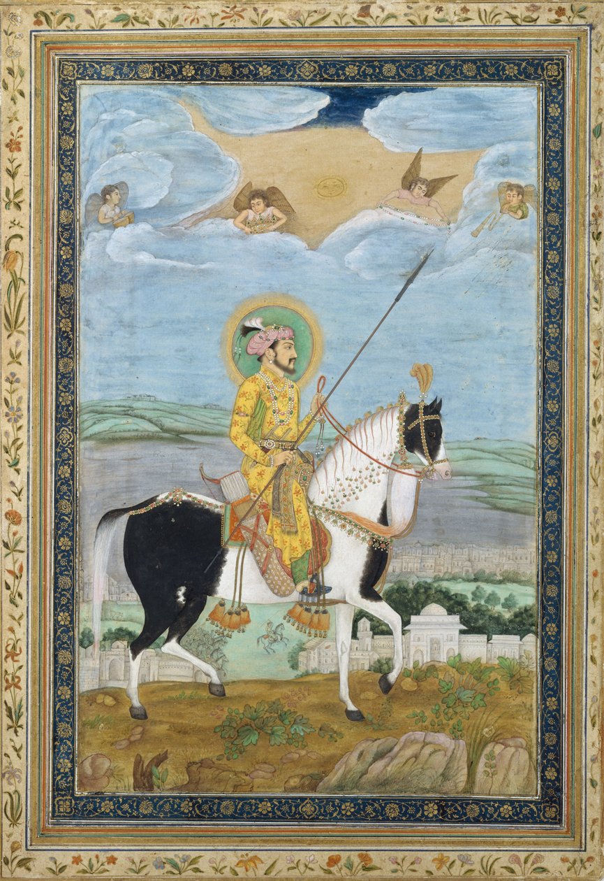 Porträt von Shah Jahan zu Pferd von Indian School
