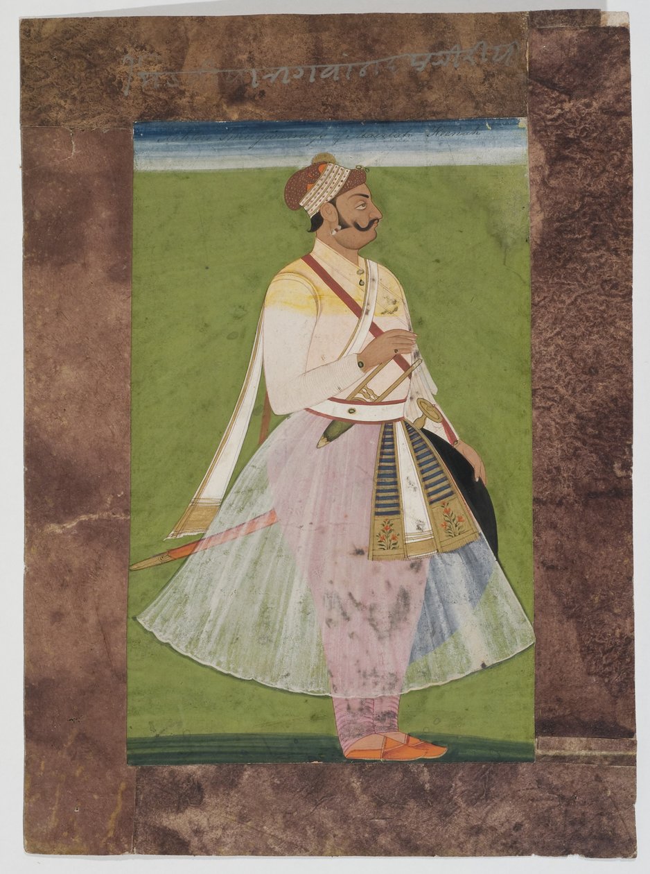 Porträt des Rathor-Häuptlings Bhagwan Das, aus dem Mertia-Clan von Rian, Jodhpur, 1820 von Indian School